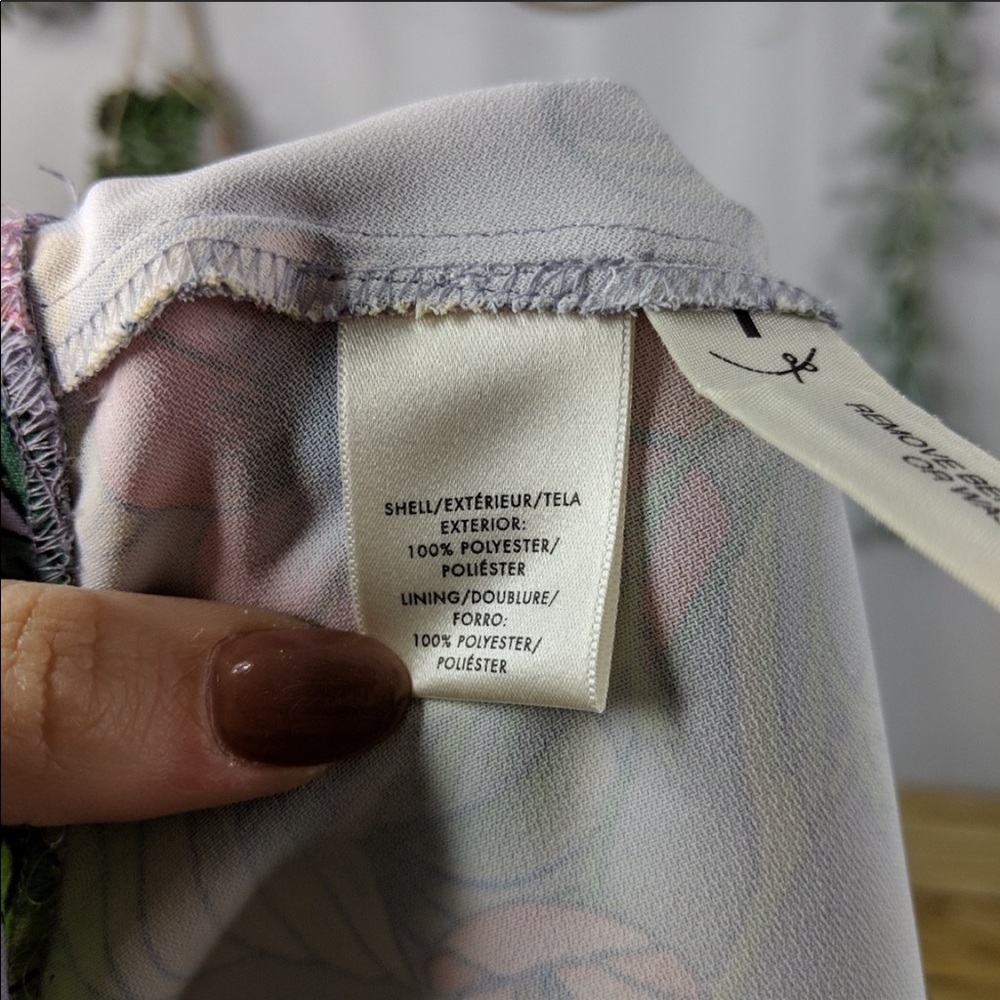 ♻️ANN TAYLOR jungle floral flare dress grey - Picture 8 of 8